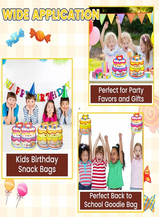 MITOB 20 Pack 2 Colors Small Reusable Strong Goodies Bags Clear Window Resealable Stand Up Pouch Handle Zipper Closure Bulk Gift Wrapper for Candy Snacks Treat Food Storage for Party Favor Kids - Image 5